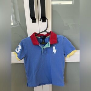 Polo by Ralph Lauren Kids Polo Shirt with Red Collar - size 4